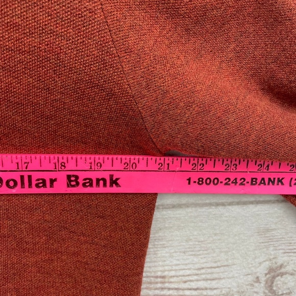 Garnet Clothiers Men Orange Rust merino Wool Quarter Zip Sweater Sueded Medium - Picture 9 of 12